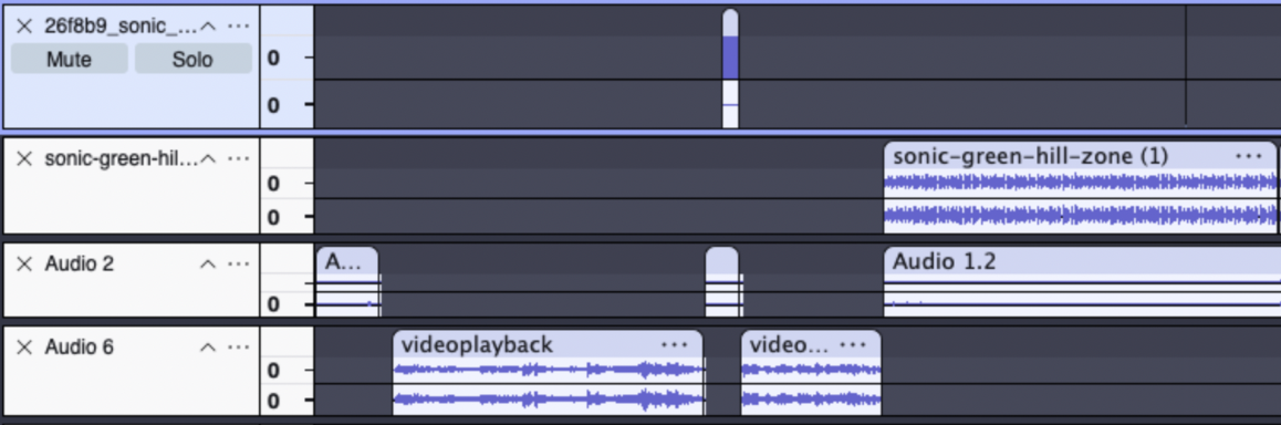 Timeline working on audio narrative in Audacity